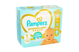 Подгузники 2-5кг 1 Premium care Pampers 26шт