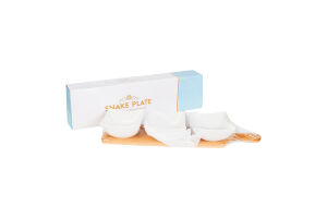 Менажниця кераміка 3секції квадратні на бамбуковій підставці