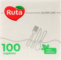 Салфетки бумажные однослойные 325х325мм Silver line Ruta 100шт