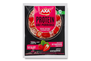 Каша овсяная протеиновая с малиной и клубникой с подсластителями Axa м/у 40г