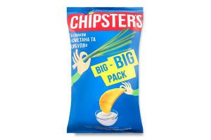 Чипси з смаком Сметана та цибуля 150г м/у Chipster's