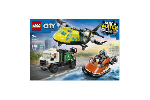 Конструктор для детей от 7лет №60505 Airplane, Service Truck&Hovercraft remix City Lego 990эл