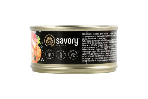 Корм д/дорослих котів Куряче філе з креветками в желе 70г ж/б Savory
