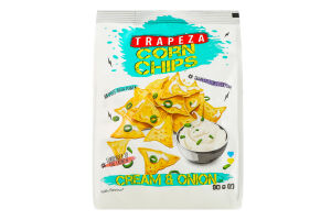 Чипсы кукурузные Сметана и лук Trapeza м/у 90г