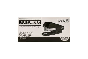 Степлер чорний пластик скоба №24/26 20аркушів Buromax