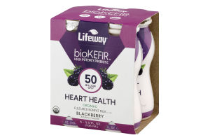 Lifeway bioKEFIR Organic Cultured Nonfat Milk Blackberry - 4 CT