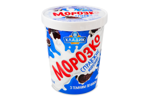 Мороженое 12% с темным печеньем Морозко Хладик ведро 500г