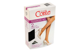 Получулки женские Conte elegant Tension 40den 23-25 nero 2пары