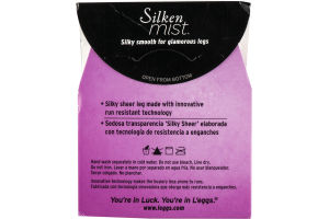 L'eggs Silken Mist Silky Sheer Leg Control Top Run Resistant Jet Black Q