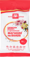 Серветки вологі Еврогруп 15 шт. з ароматом Магнолії-Ванілі