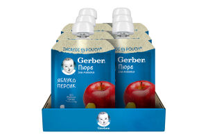 Пюре фруктовое для детей от 6мес пастеризованное Яблоко-персик Gerber д/п 150г