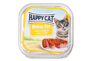 Корм д/котов Happy Cat Duo паштет говядина-кролик