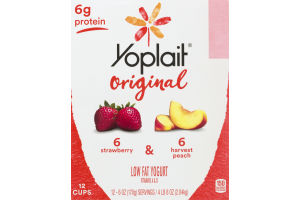 Yoplait Original Low Fat Yogurt Strawberry & Harvest Peach