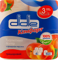 Туал. папір Didie 4 шт. Комфорт аром. Персик 3-х шар.