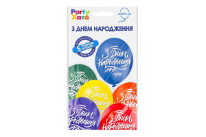 Набір кульок латексних З Днем Народження Хвилі 5шт 1111-5619 Паті Хата