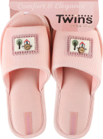 Тапочки открытые домашние женские Twins №7537 38-39 серый/пудровый