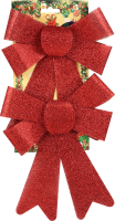 Н-р прикрас ялинкових Бант червоний з блискіт 2шт