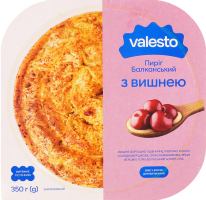 Пирог замороженный из вытяжного теста филло с вишней и заварным кремом Балканский Valesto лоток 350г