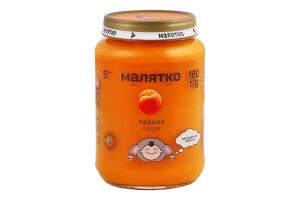 Пюре для детей от 5мес Персик Малятко с/б 180г