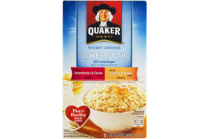 Quaker Instant Oatmeal Lower Sugar Strawberries & Cream / Peaches & Cream - 10 CT