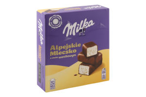Цукерки глазуровані молочним шоколадом зі збивним корпусом зі смаком ванілі Alpejskie mleczko Milka к/у 330г