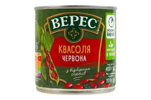 Квасоля червона стерилізована Ніжна Верес з/б 400г