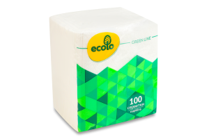Салфетки бумажные 240х210мм Green line Ecolo 100шт