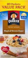 Quaker Instant Oatmeal Maple & Brown Sugar - 20 CT