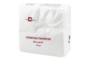 Серветки Еврогруп 50 шт. 2-х сл. біла 020