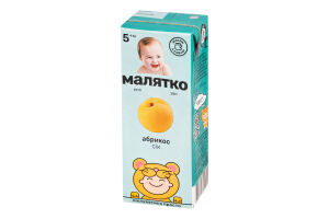 Сік для дітей від 5-ти місяців Абрикос Малятко т/п 200мл