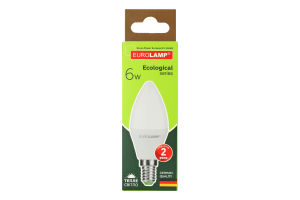 Лампа світлодіодна 6W E14 3000К Ecological Eurolamp 1шт
