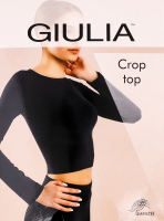 Футболка жіноча укорочена з круглим вирізом і довгими рукавами Giulia L/XL nero