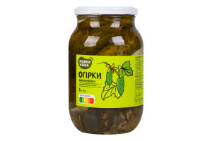 Огірки мариновані пастеризовані ТМ "Повна Чаша" 1000 г