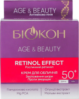 Крем для обличчя 50+ Retinol effect Age&Beauty Біокон 50мл
