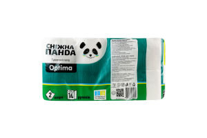 Бумага туалетная 2-х слойная Optima Сніжна панда 16шт