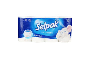 Бумага туалетная 3-х слойная Super soft Selpak 16шт