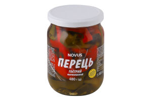 Перець гострий маринований пастеризований Novus с/б 480г