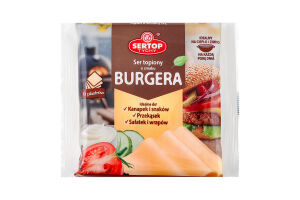 Сир 54% плавлений скибочками зі смаком бургера Sertop м/у 130г