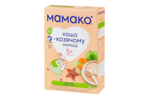 Каша молочна суха для дітей від 5міс на козячому молоці гречана з яблуком і морквою Мамако к/у 200г