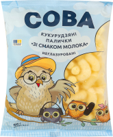 Палички кукурудзяні солодкі неглазуровані Зі смаком молока Сова м/у 60г