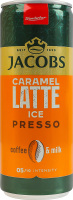 Напиток молочный ароматизированный стерилизованный с кофе Карамель Латте Ice presso Jacobs ж/б 250мл