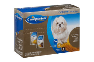 Companion Gourmet Dog Food Variety Pack Chicken Dinner in Gravy/Turkey in Gravy - 12 CT