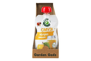 Пюре фруктовое гомогенизированное стерилизованное Смузи яблоко сладкое Garden Gadz д/п 120г