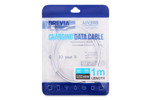 Кабель Brevia TypeC-TypeC white zip 1м 55100WCCZ1