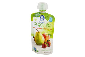 Gerber Organic Baby Food Pears, Peaches & Strawberries