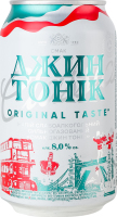 Напій слабоалкогольний 0.33л 8% сильногазований Джин Тонік Оболонь з/б