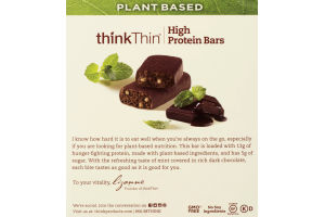 thinkThin High Protein Bars Chocolate Mint - 10 CT