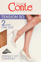 Напівпанчохи жіночі Conte elegant Tension 20den 23-25 natural 2пари