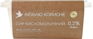 Сир кисломолочний 0.2% Люблю корисне п/у 300г