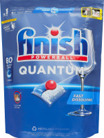 Средство для мытья посуды в посудомоечных машинах в капсулах All in 1 Quantum Powerball Finish 80шт